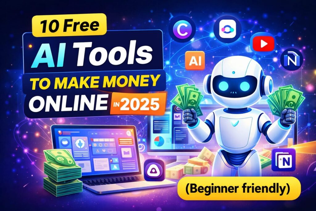 10 free AI tools to make money online in 2025 beginner guide